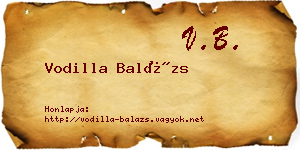 Vodilla Balázs névjegykártya