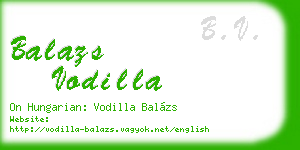 balazs vodilla business card